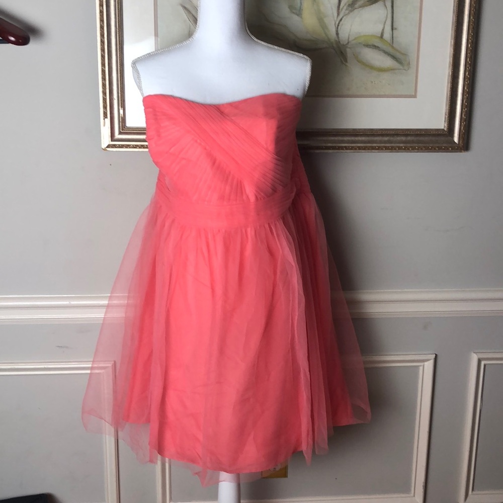 Short midi coral dress